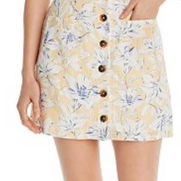 Lost + Wonder Dresses & Skirts - LOST + WANDER Luci Yellow Floral Mini Skirt, Size M